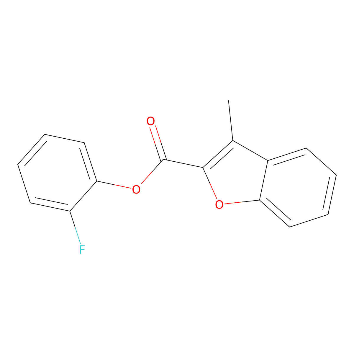 2-Fluorophenyl 3-methyl-1-benzofuran-2-carboxylate molecular structure, CAS 835891-41-3