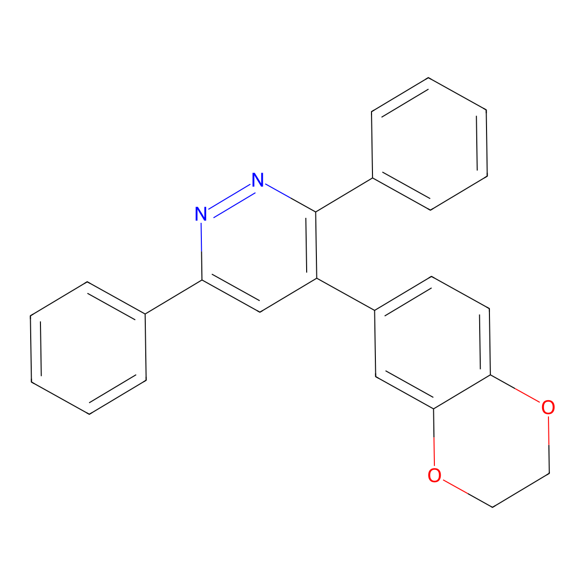 4-(2,3-Dihydro-1,4-benzodioxin-6-yl)-3,6-diphenylpyridazine molecular structure, CAS 835891-45-7