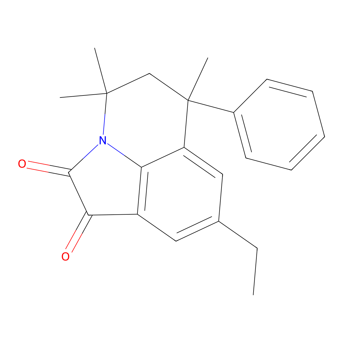 8-ethyl-4,4,6-trimethyl-6-phenyl-5,6-dihydro-4H-pyrrolo[3,2,1-ij]quinoline-1,2-dione molecular structure, CAS 835891-49-1