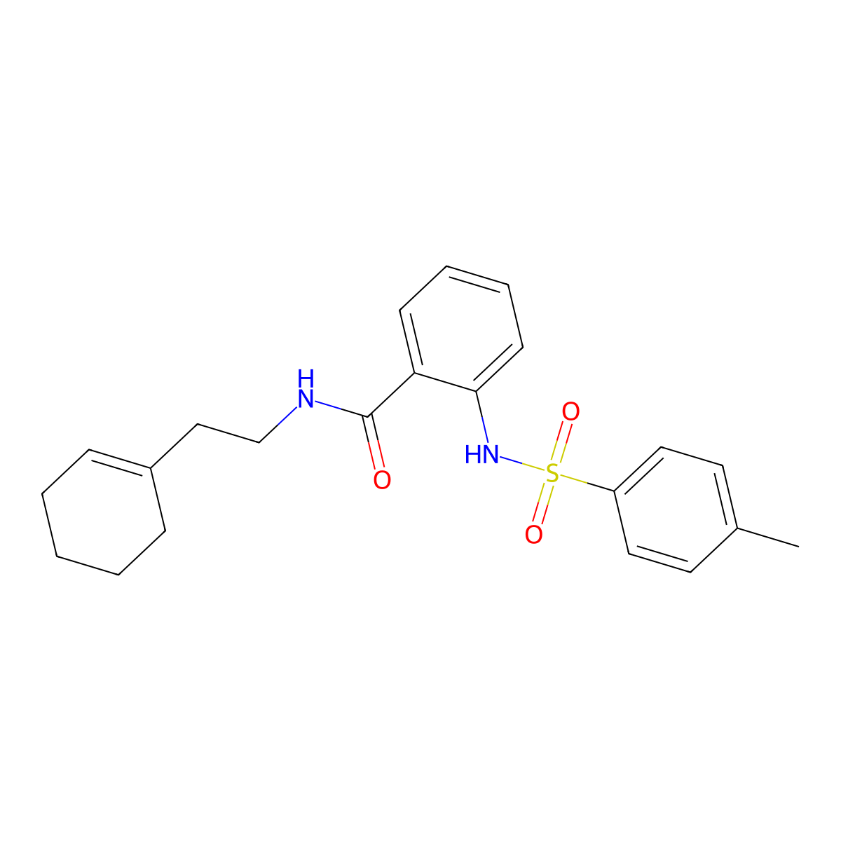 N-[2-(cyclohexen-1-yl)ethyl]-2-[(4-methylphenyl)sulfonylamino]benzamide molecular structure, CAS 835891-50-4