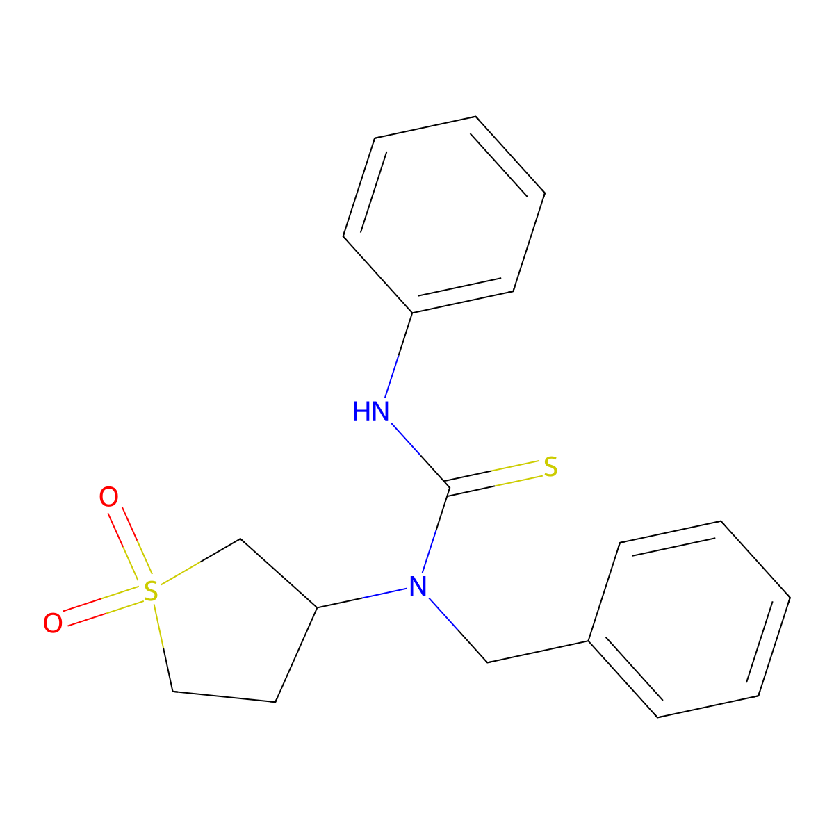 1-Benzyl-1-(1,1-dioxothiolan-3-yl)-3-phenylthiourea molecular structure, CAS 835891-51-5