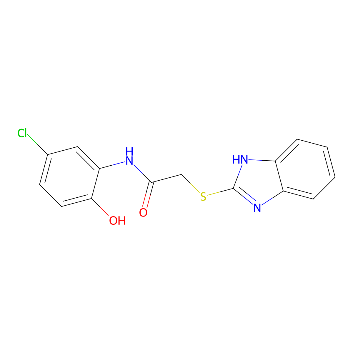 2-(1H-benzimidazol-2-ylsulfanyl)-N-(5-chloro-2-hydroxyphenyl)acetamide molecular structure, CAS 835891-57-1