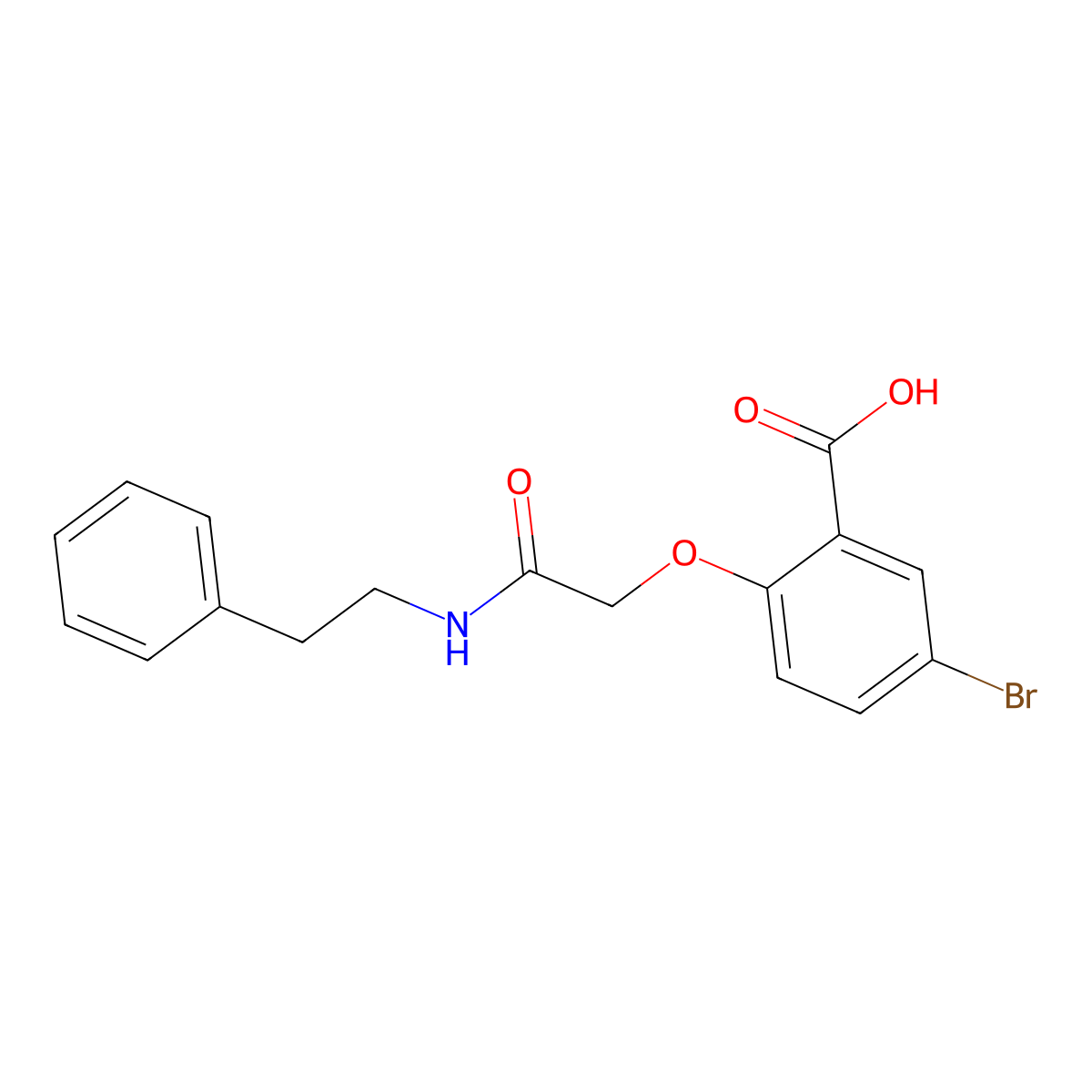 5-Bromo-2-{2-oxo-2-[(2-phenylethyl)amino]ethoxy}benzoic acid molecular structure, CAS 835891-58-2