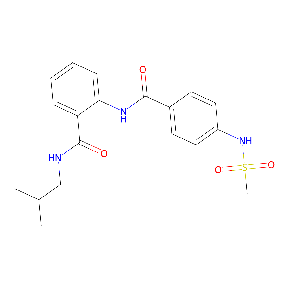 2-[[4-(methanesulfonamido)benzoyl]amino]-N-(2-methylpropyl)benzamide molecular structure, CAS 835891-63-9