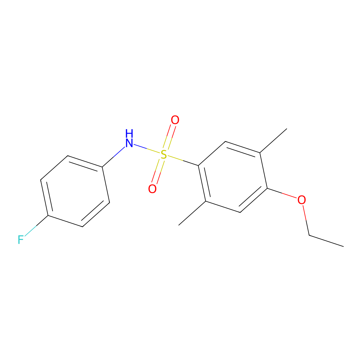 4-ethoxy-N-(4-fluorophenyl)-2,5-dimethylbenzenesulfonamide molecular structure, CAS 835892-26-7