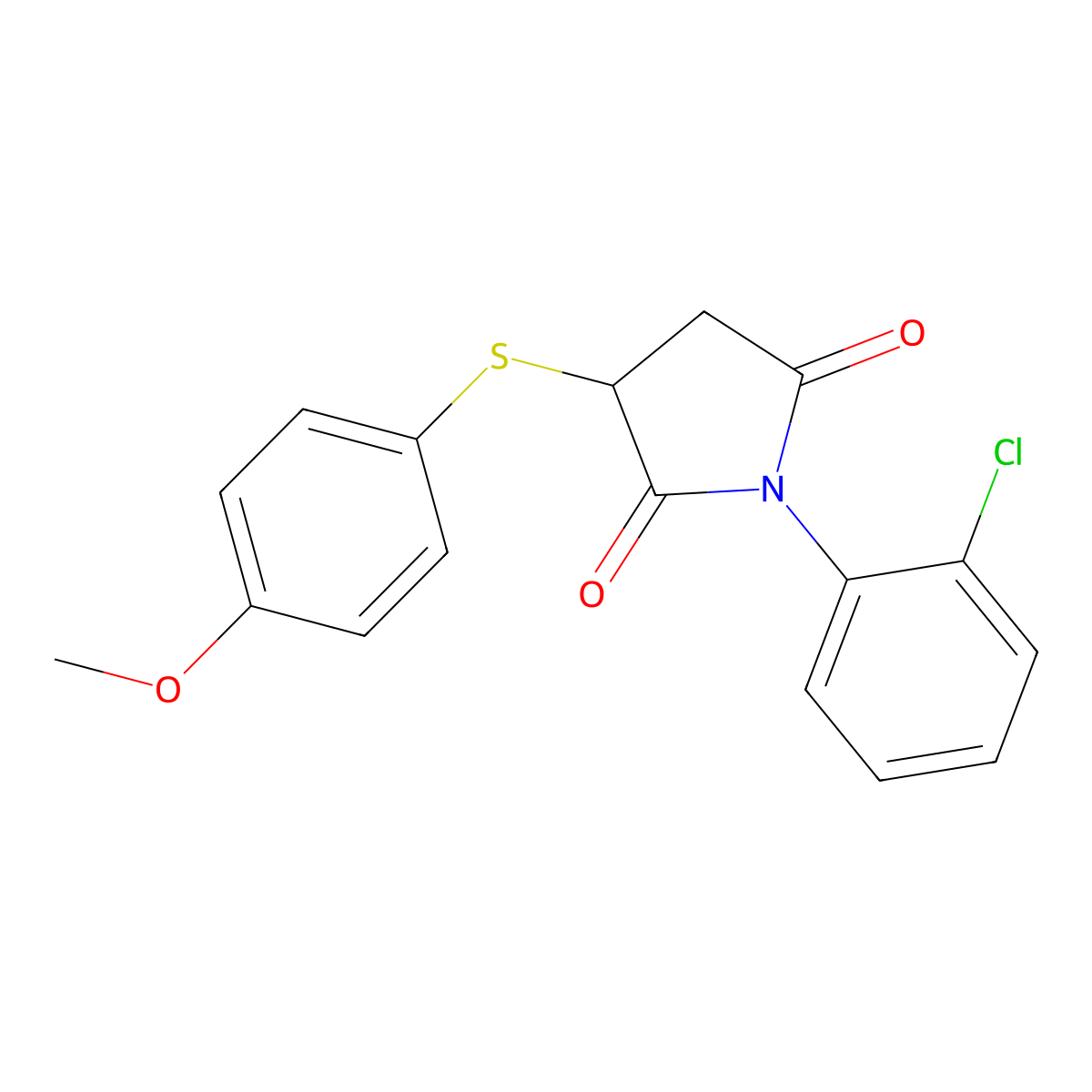 1-(2-Chlorophenyl)-3-[(4-methoxyphenyl)sulfanyl]pyrrolidine-2,5-dione molecular structure, CAS 835892-28-9