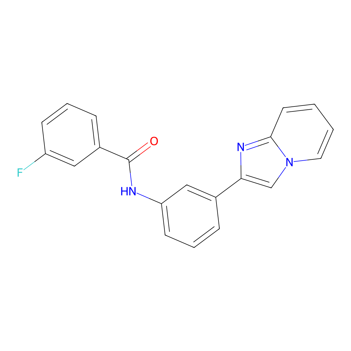 3-Fluoro-N-(3-{imidazo[1,2-A]pyridin-2-YL}phenyl)benzamide molecular structure, CAS 835892-72-3
