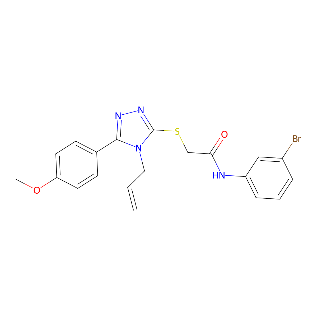 N-(3-bromophenyl)-2-{[5-(4-methoxyphenyl)-4-(prop-2-en-1-yl)-4H-1,2,4-triazol-3-yl]sulfanyl}acetamide molecular structure, CAS 835892-73-4