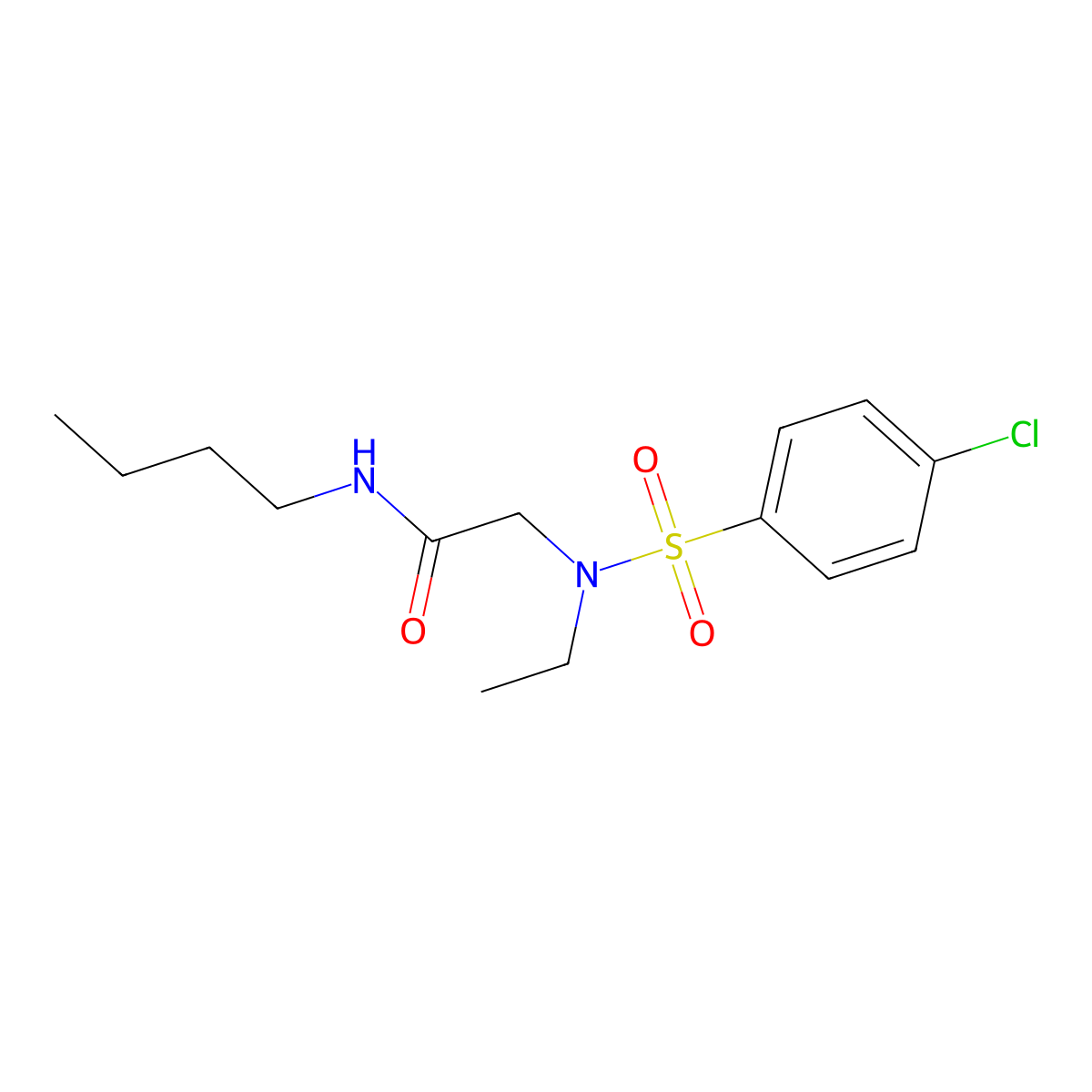 N-butyl-2-[(4-chlorophenyl)sulfonyl-ethylamino]acetamide molecular structure, CAS 835892-76-7
