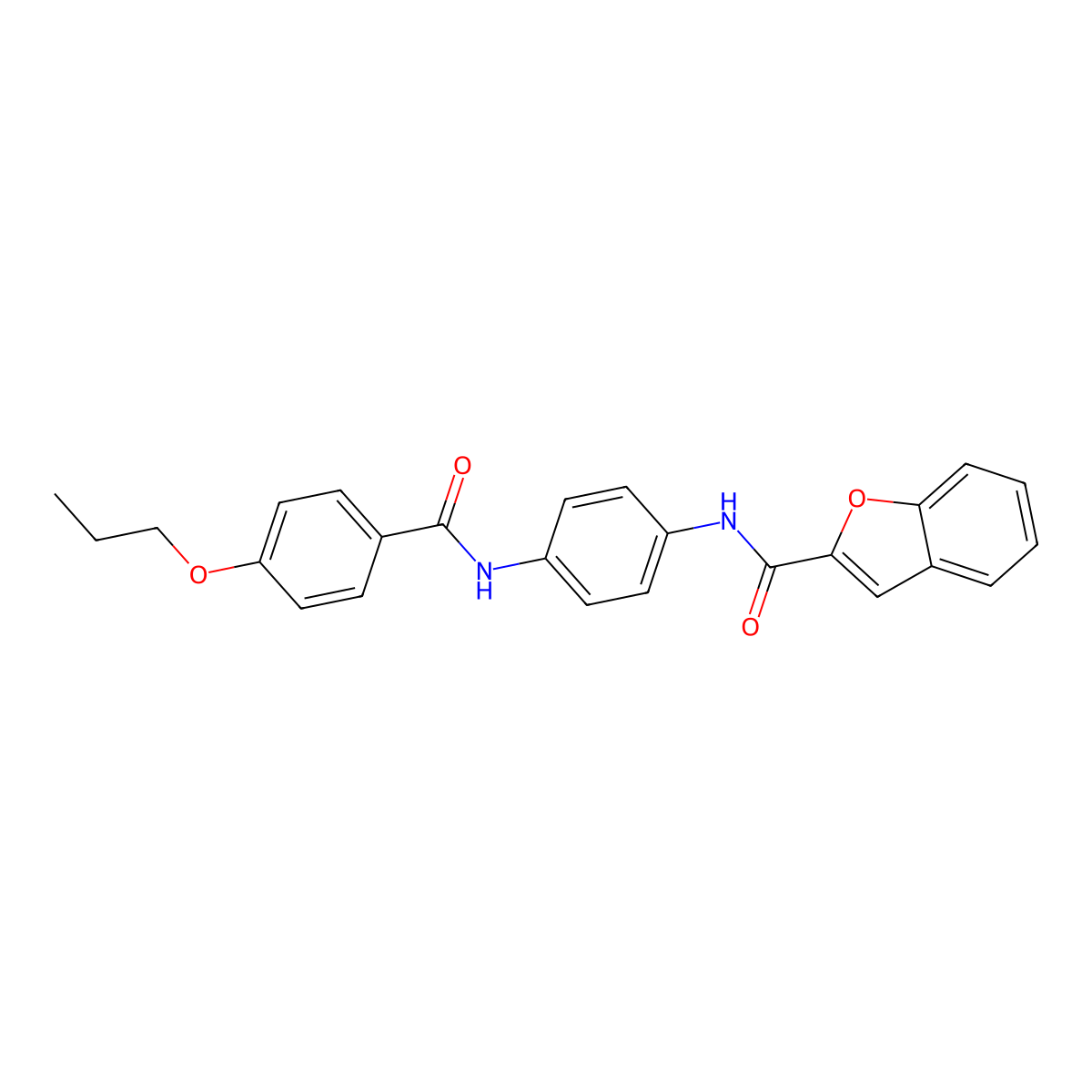 N-{4-[(4-propoxybenzoyl)amino]phenyl}-1-benzofuran-2-carboxamide molecular structure, CAS 835892-84-7