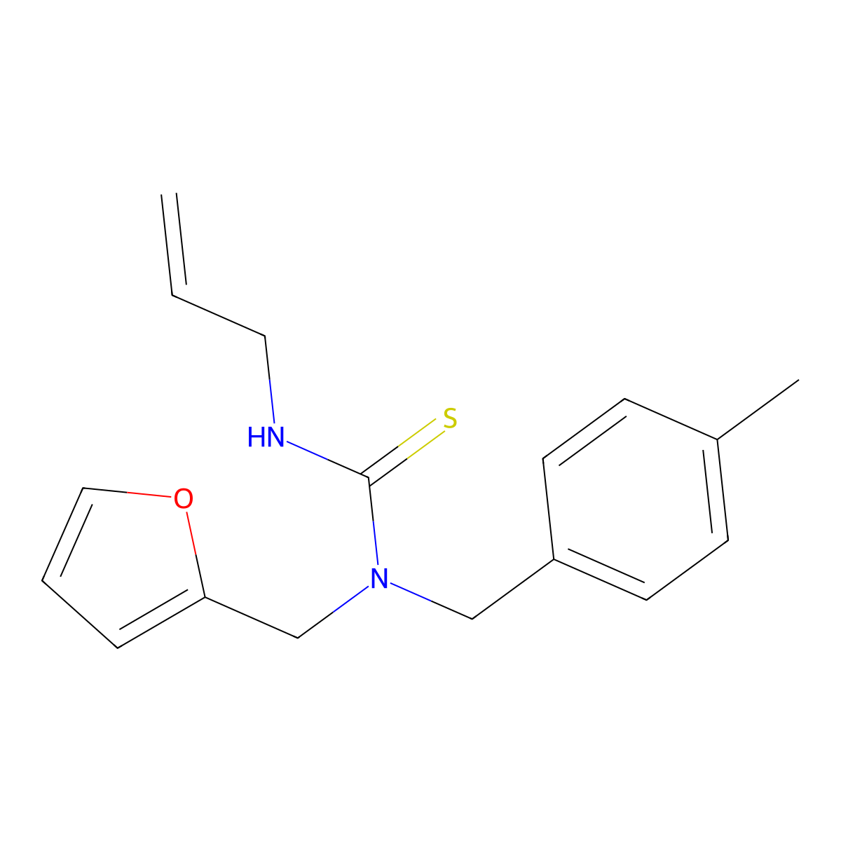 1-(Furan-2-ylmethyl)-1-[(4-methylphenyl)methyl]-3-prop-2-enylthiourea molecular structure, CAS 835892-97-2