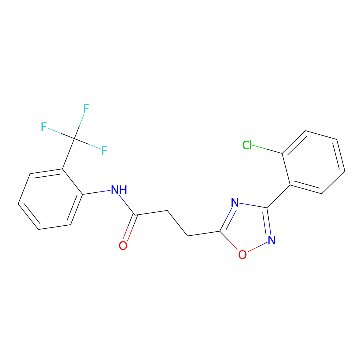 3-[3-(2-chlorophenyl)-1,2,4-oxadiazol-5-yl]-N-[2-(trifluoromethyl)phenyl]propanamide molecular structure, CAS 835893-04-4