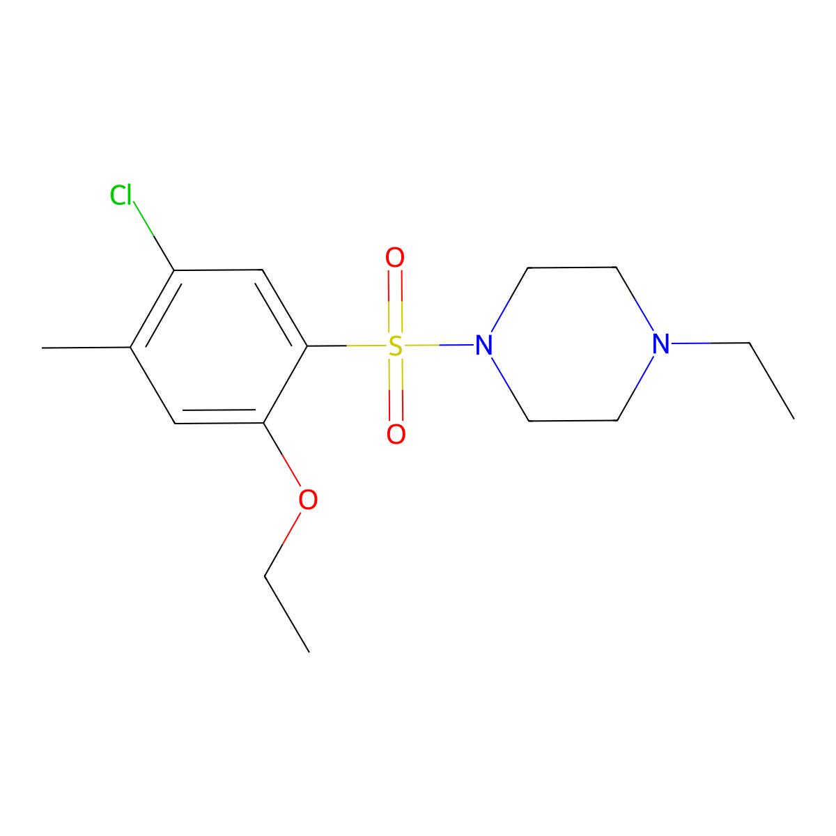 1-(5-Chloro-2-ethoxy-4-methylphenyl)sulfonyl-4-ethylpiperazine molecular structure, CAS 835893-10-2