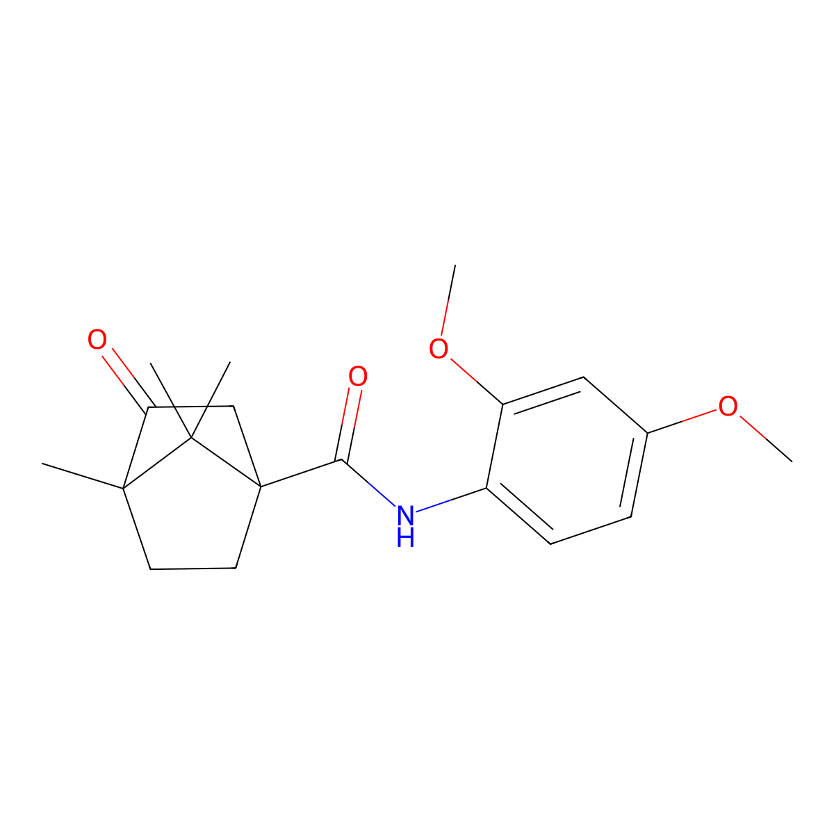 N-(2,4-dimethoxyphenyl)-4,7,7-trimethyl-3-oxobicyclo[2.2.1]heptane-1-carboxamide molecular structure, CAS 835893-16-8