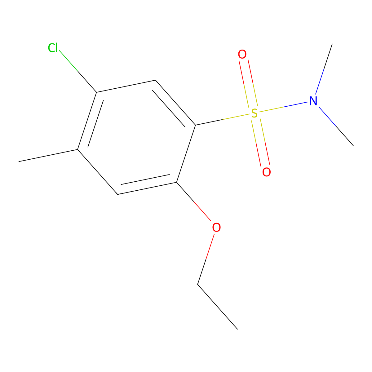 5-chloro-2-ethoxy-N,N,4-trimethylbenzenesulfonamide molecular structure, CAS 835893-29-3