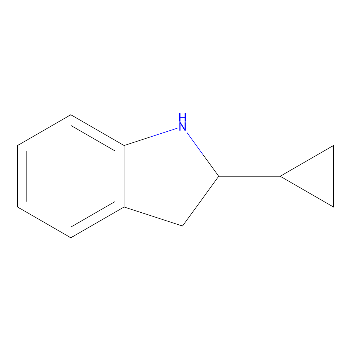 2-cyclopropyl-2,3-dihydro-1H-indole molecular structure, CAS 835893-49-7