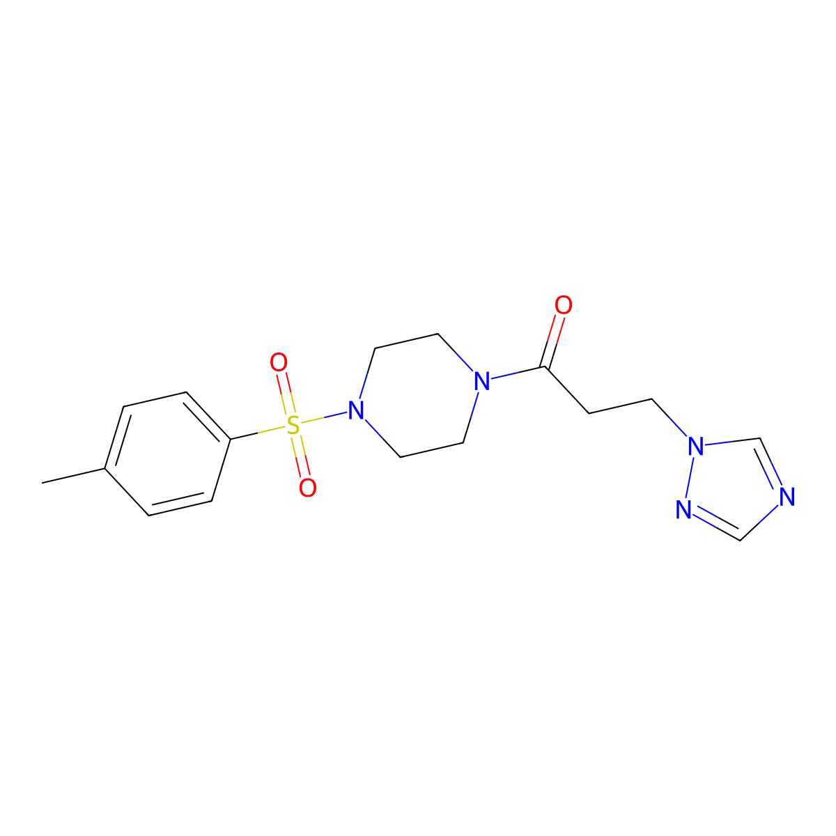 1-[4-(4-methylbenzenesulfonyl)piperazin-1-yl]-3-(1H-1,2,4-triazol-1-yl)propan-1-one molecular structure, CAS 835893-85-1