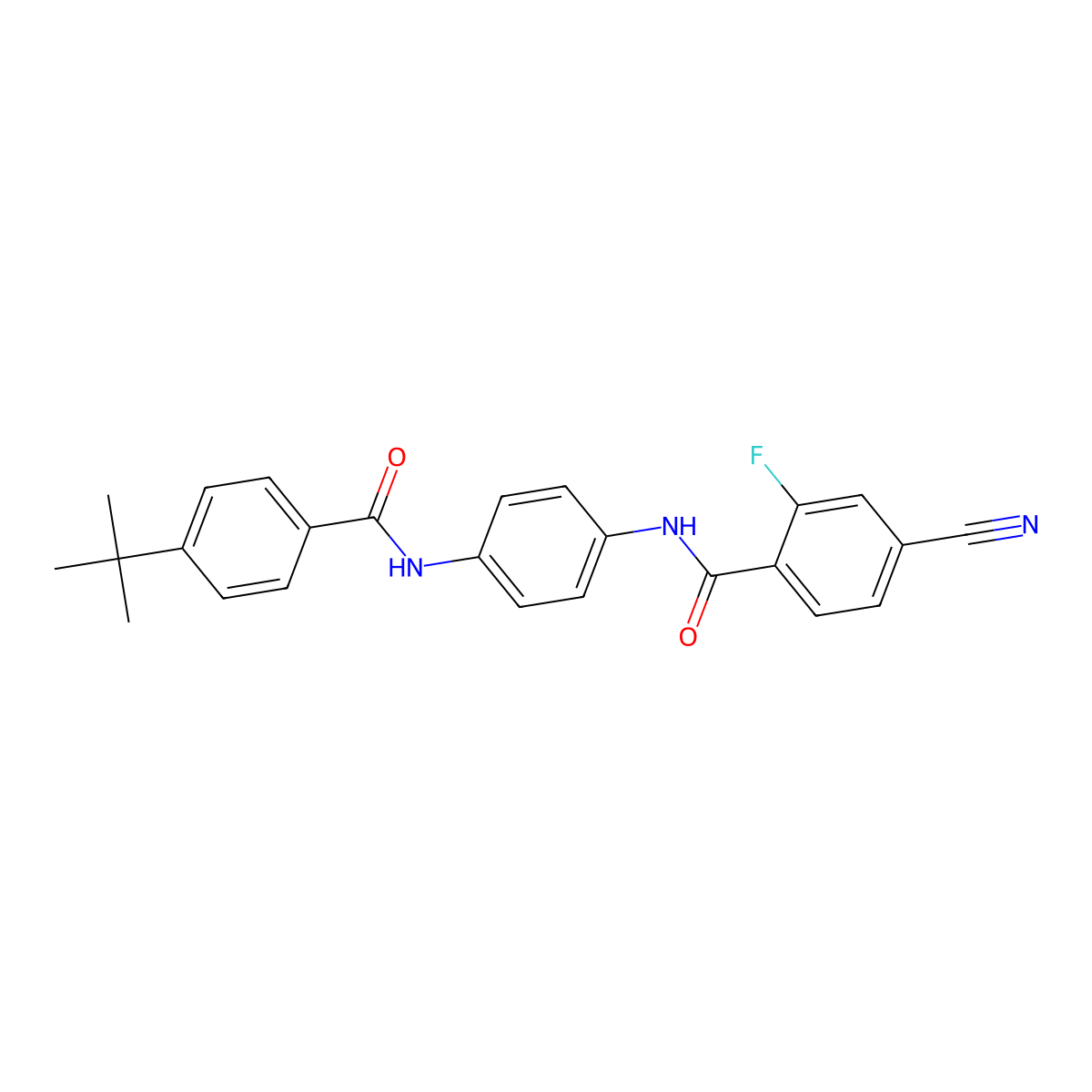 N-[4-[(4-tert-butylbenzoyl)amino]phenyl]-4-cyano-2-fluorobenzamide molecular structure, CAS 835893-88-4