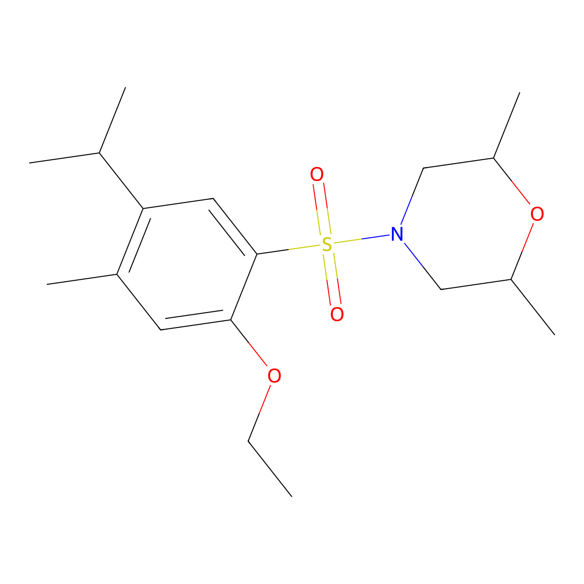 4-[(2-Ethoxy-5-isopropyl-4-methylphenyl)sulfonyl]-2,6-dimethylmorpholine molecular structure, CAS 835894-01-4