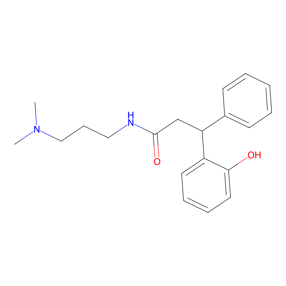 N-[3-(dimethylamino)propyl]-3-(2-hydroxyphenyl)-3-phenylpropanamide molecular structure, CAS 835894-15-0