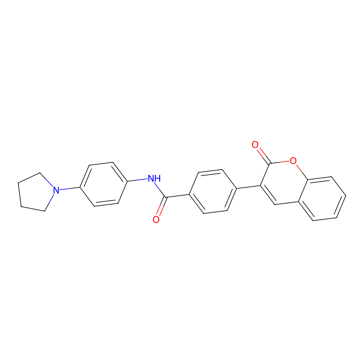 4-(2-oxochromen-3-yl)-N-(4-pyrrolidin-1-ylphenyl)benzamide molecular structure, CAS 835894-21-8