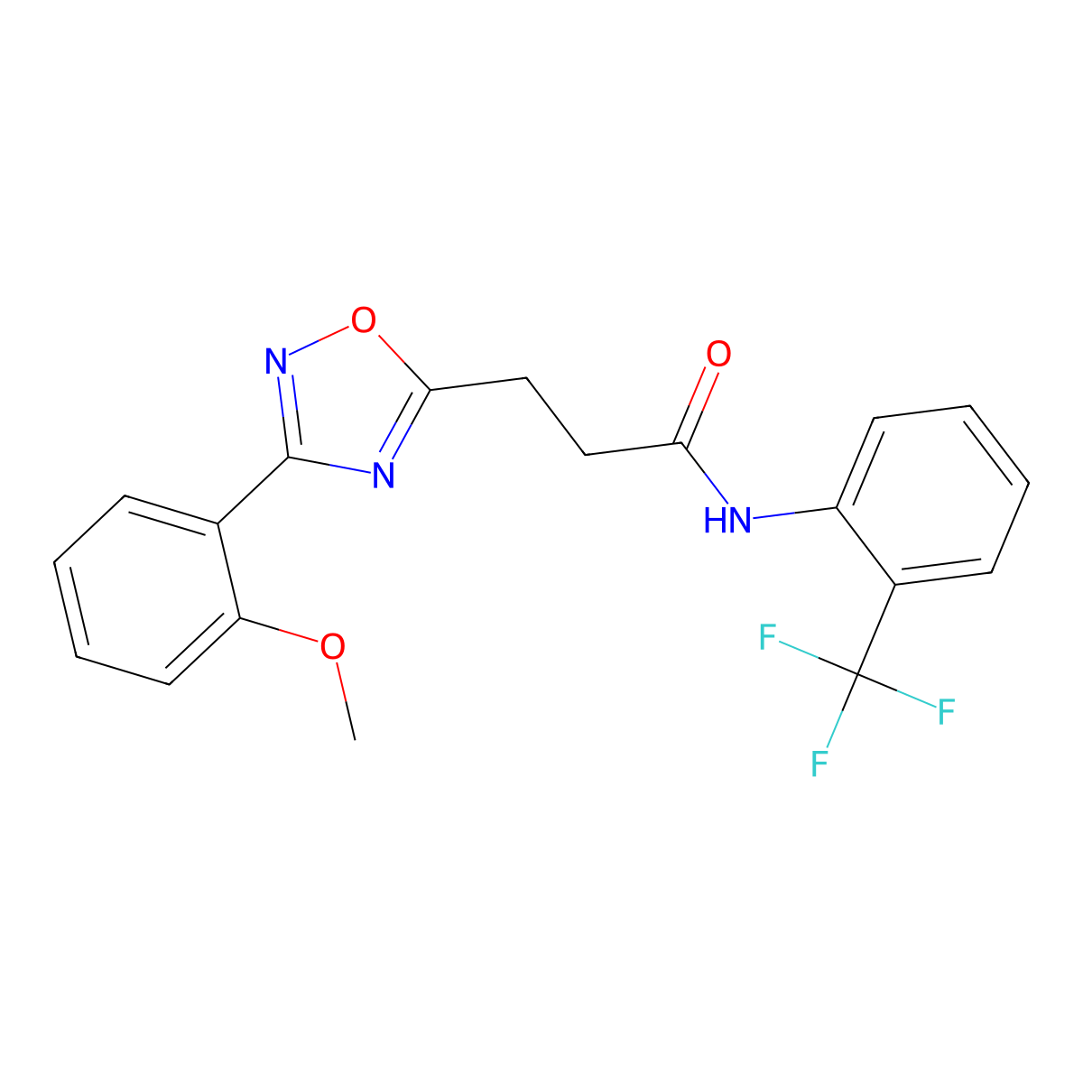 3-[3-(2-methoxyphenyl)-1,2,4-oxadiazol-5-yl]-N-[2-(trifluoromethyl)phenyl]propanamide molecular structure, CAS 835894-35-4