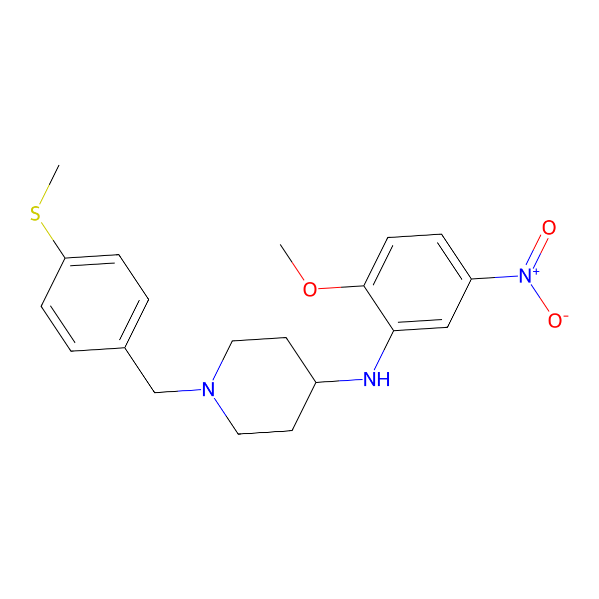 N-(2-methoxy-5-nitrophenyl)-1-[4-(methylsulfanyl)benzyl]piperidin-4-amine molecular structure, CAS 835894-73-0