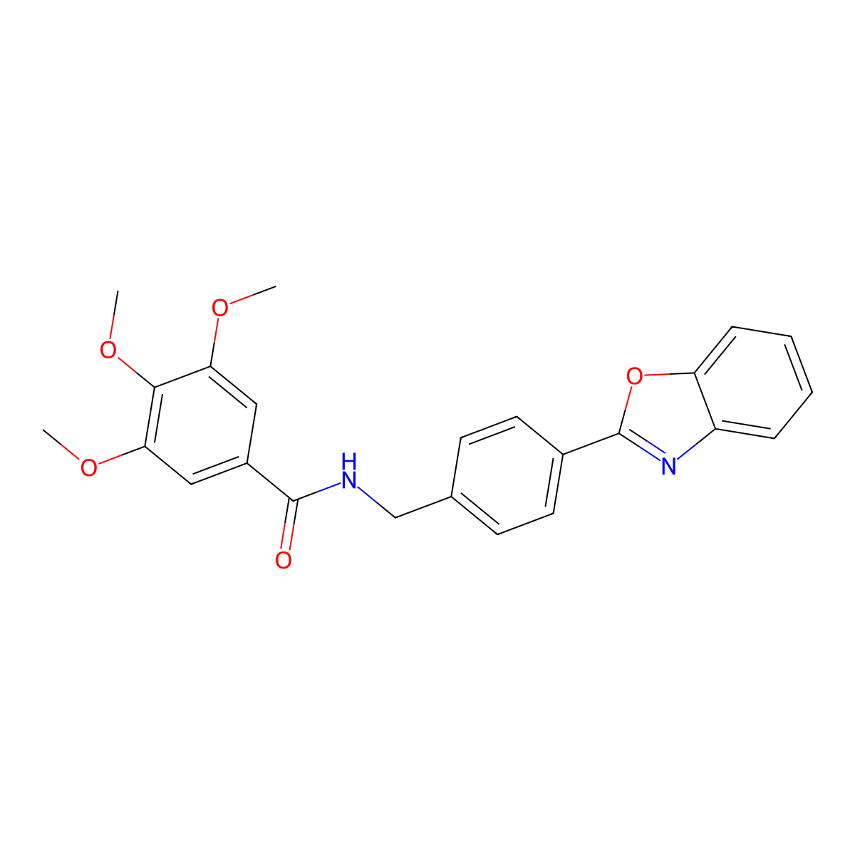 N-[4-(1,3-benzoxazol-2-yl)benzyl]-3,4,5-trimethoxybenzamide molecular structure, CAS 835894-75-2