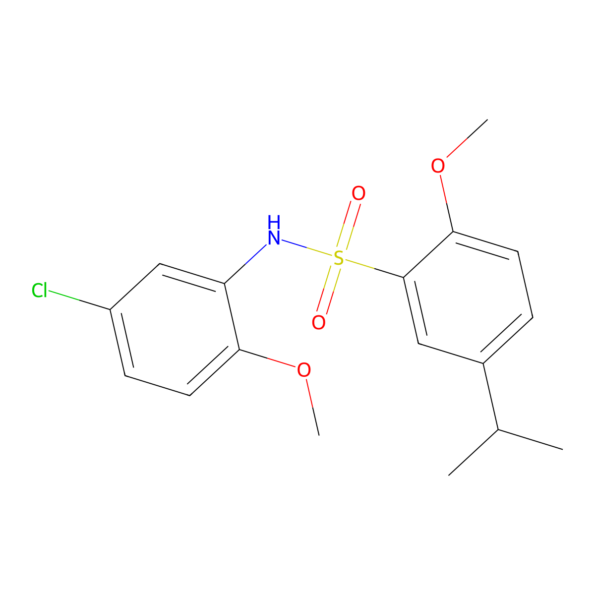 (5-Chloro-2-methoxyphenyl){[2-methoxy-5-(methylethyl)phenyl]sulfonyl}amine molecular structure, CAS 835895-09-5