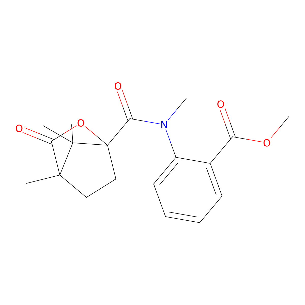 Methyl 2-{methyl[(4,7,7-trimethyl-3-oxo-2-oxabicyclo[2.2.1]hept-1-yl)carbonyl]amino}benzoate molecular structure, CAS 835895-20-0