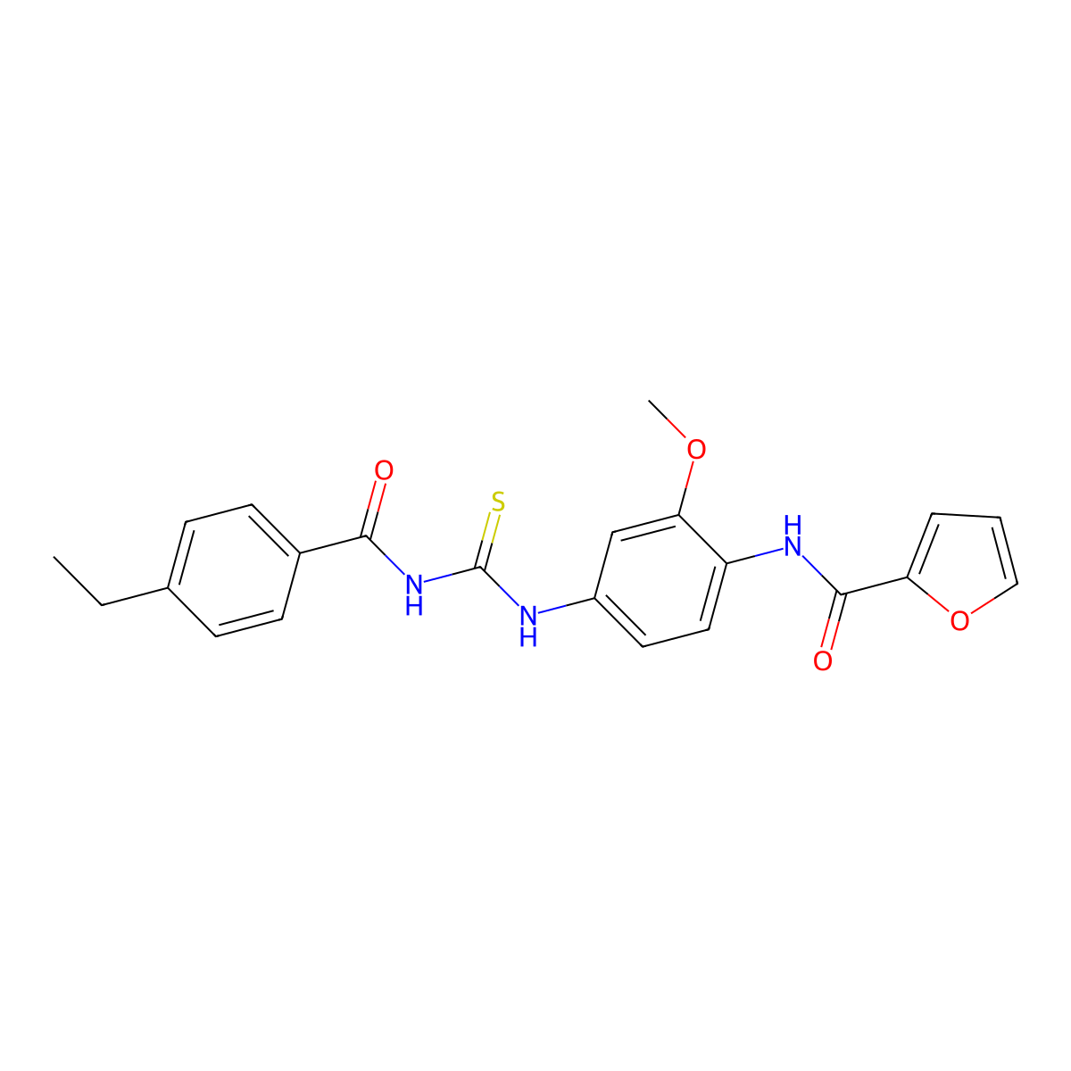 N-[4-[(4-ethylbenzoyl)carbamothioylamino]-2-methoxyphenyl]furan-2-carboxamide molecular structure, CAS 835895-25-5