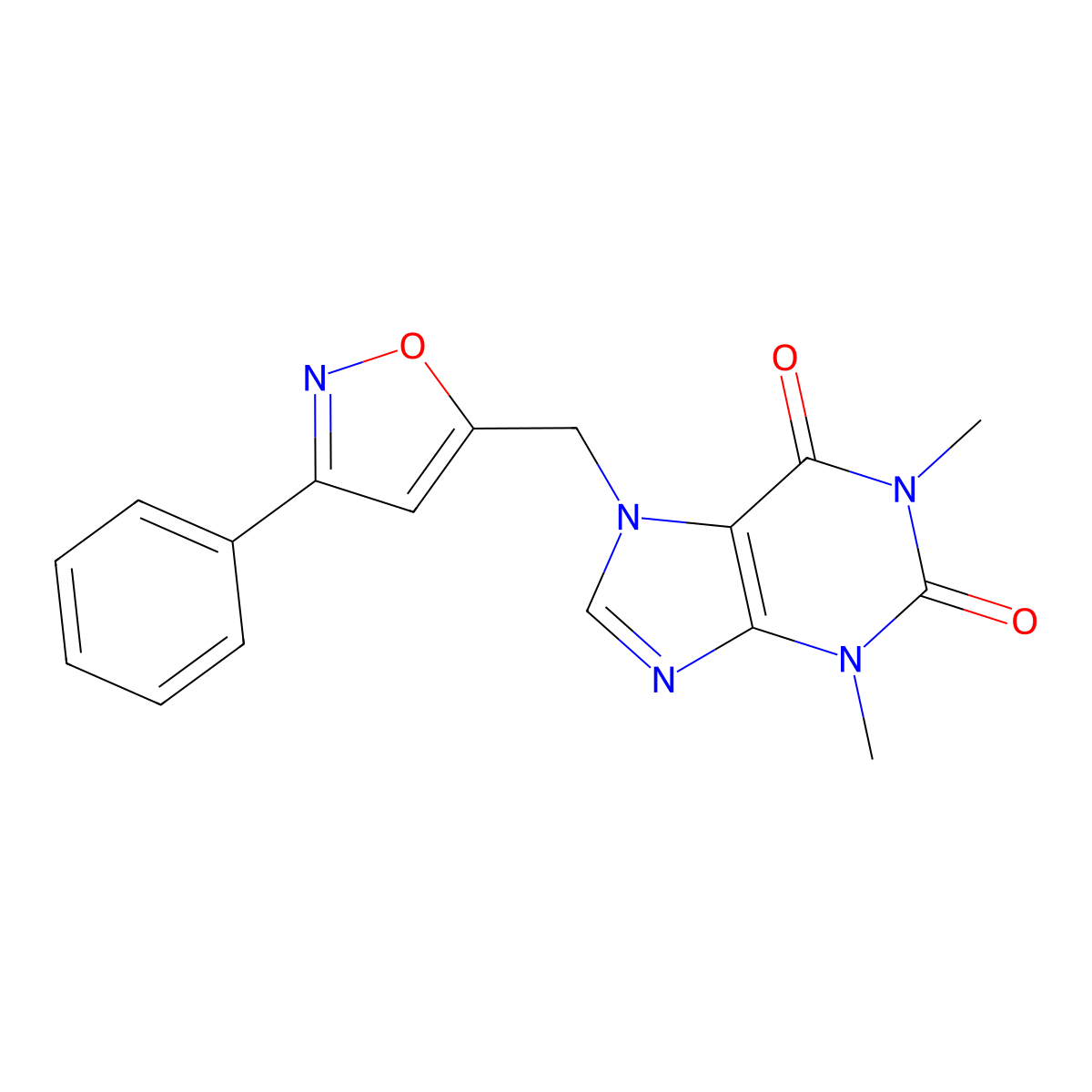 1,3-Dimethyl-7-[(3-phenyl-1,2-oxazol-5-yl)methyl]purine-2,6-dione molecular structure, CAS 835895-43-7