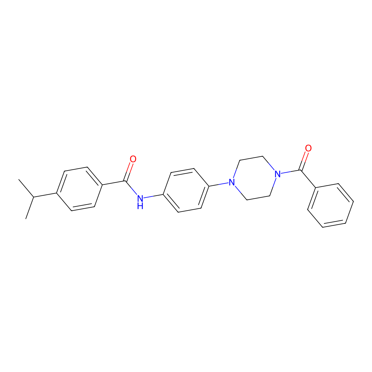 N-[4-(4-benzoylpiperazin-1-yl)phenyl]-4-propan-2-ylbenzamide molecular structure, CAS 835895-59-5