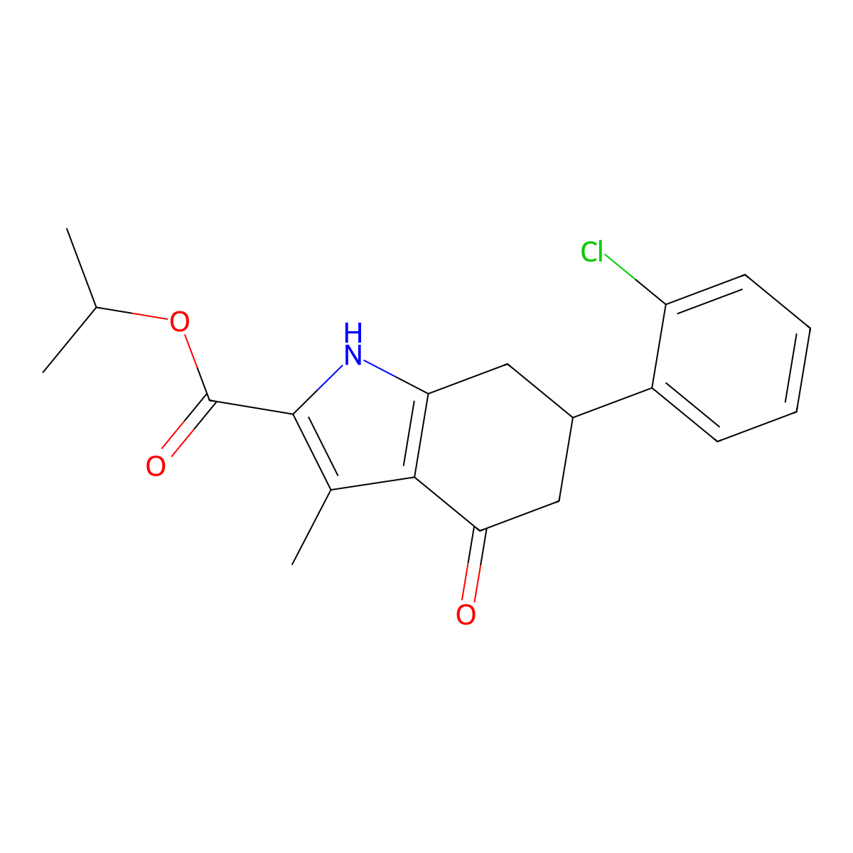 propan-2-yl 6-(2-chlorophenyl)-3-methyl-4-oxo-4,5,6,7-tetrahydro-1H-indole-2-carboxylate molecular structure, CAS 835895-60-8