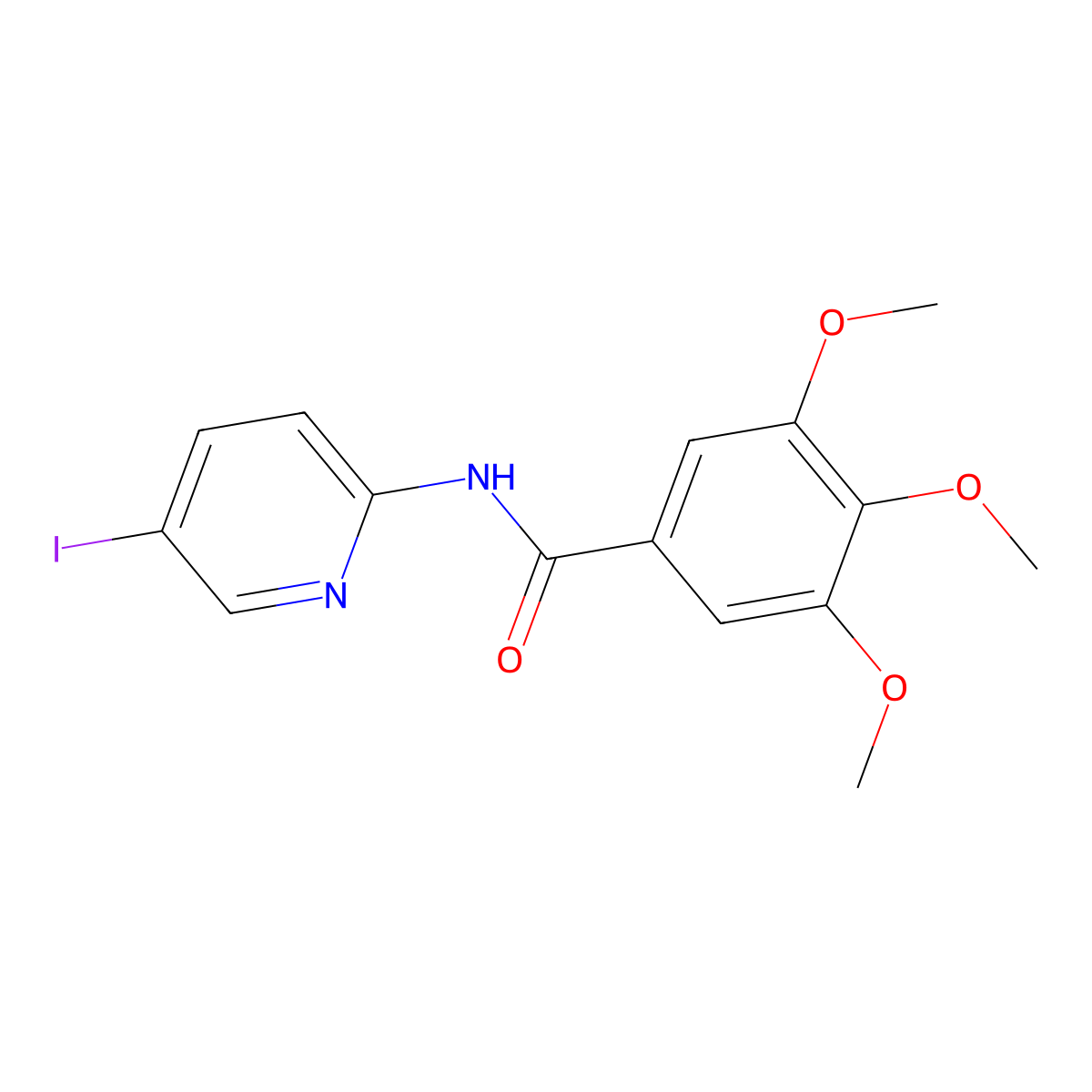 N-(5-iodopyridin-2-yl)-3,4,5-trimethoxybenzamide molecular structure, CAS 835895-98-2