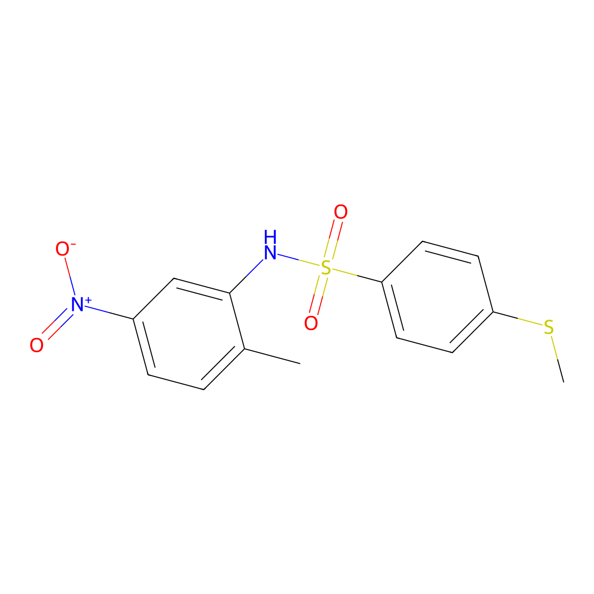 N-(2-methyl-5-nitrophenyl)-4-methylsulfanylbenzenesulfonamide molecular structure, CAS 835896-00-9