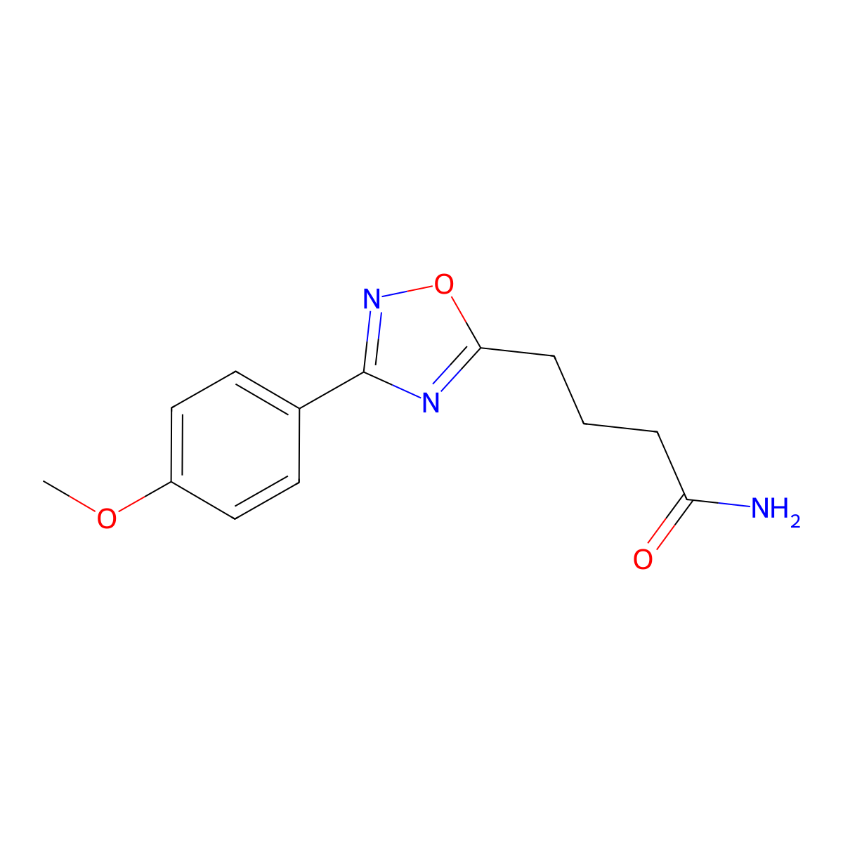 4-[3-(4-Methoxyphenyl)-1,2,4-oxadiazol-5-yl]butanamide molecular structure, CAS 835896-06-5