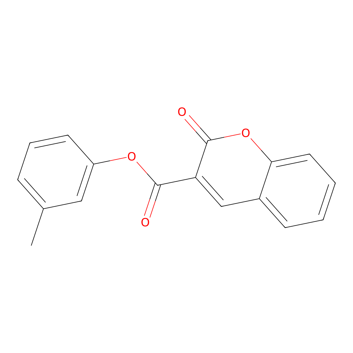 3-methylphenyl 2-oxo-2H-chromene-3-carboxylate molecular structure, CAS 835896-08-7