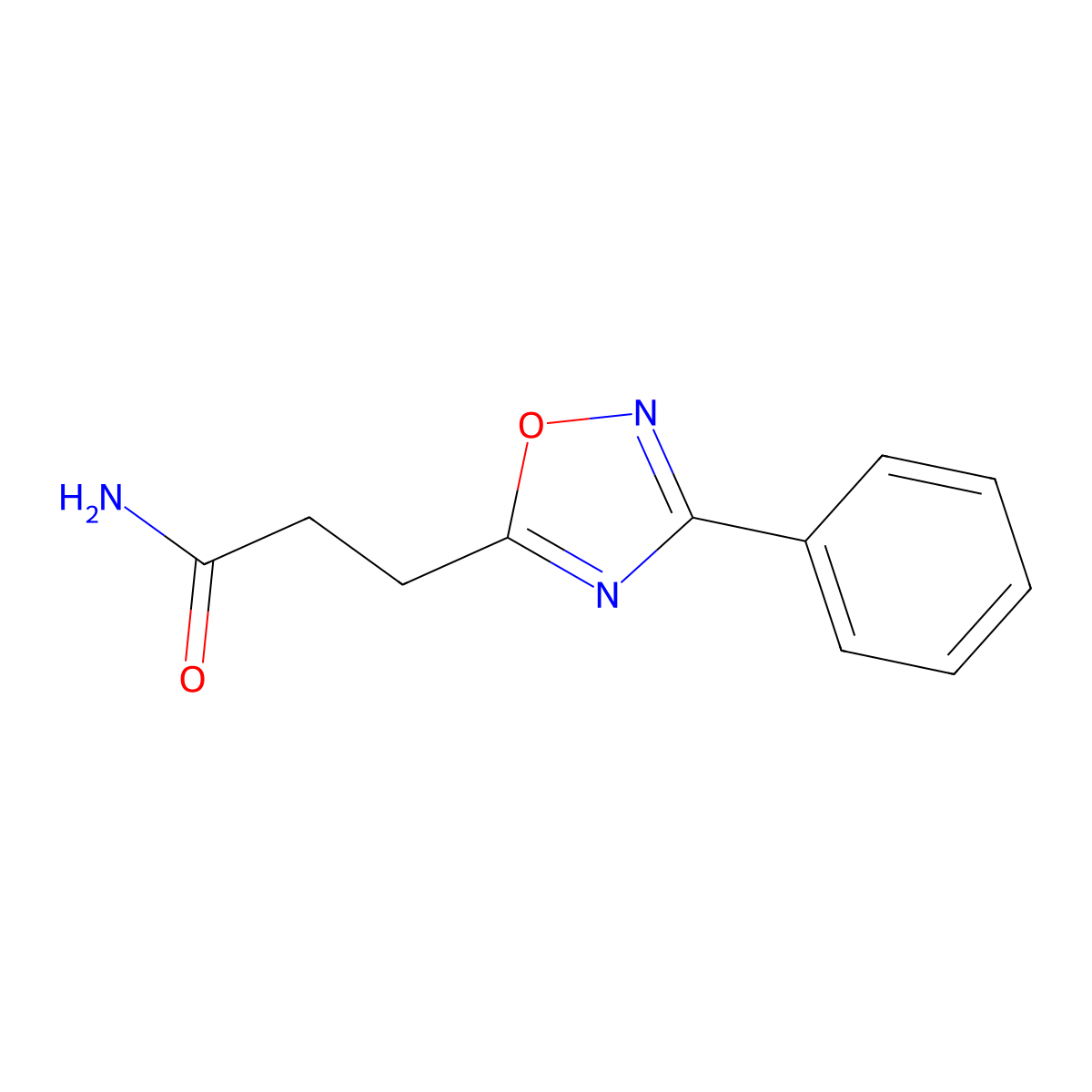 3-(3-Phenyl-1,2,4-oxadiazol-5-yl)propanamide molecular structure, CAS 835896-12-3