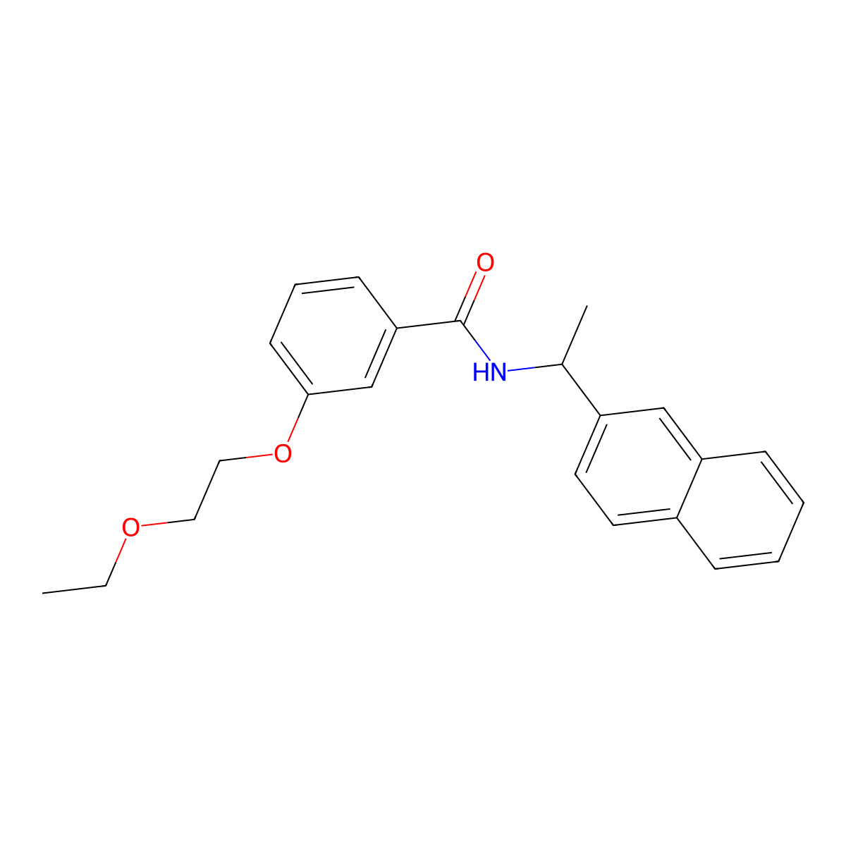 3-(2-ethoxyethoxy)-N-[1-(2-naphthyl)ethyl]benzamide molecular structure, CAS 835896-14-5