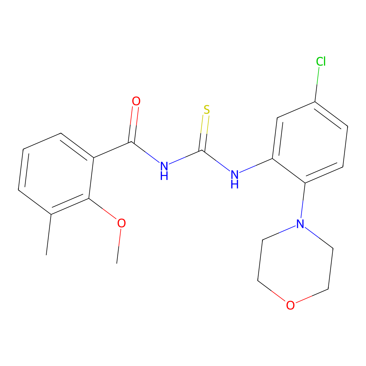 N-[(5-chloro-2-morpholin-4-ylphenyl)carbamothioyl]-2-methoxy-3-methylbenzamide molecular structure, CAS 835896-42-9