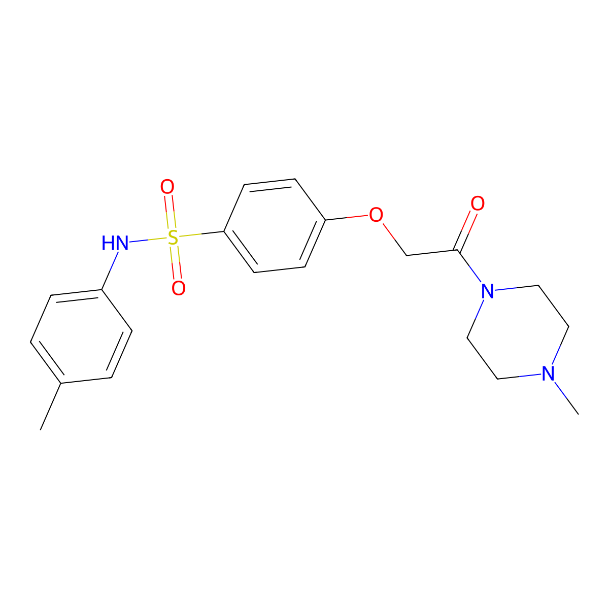 N-(4-methylphenyl)-4-[2-(4-methylpiperazin-1-yl)-2-oxoethoxy]benzenesulfonamide molecular structure, CAS 835896-62-3