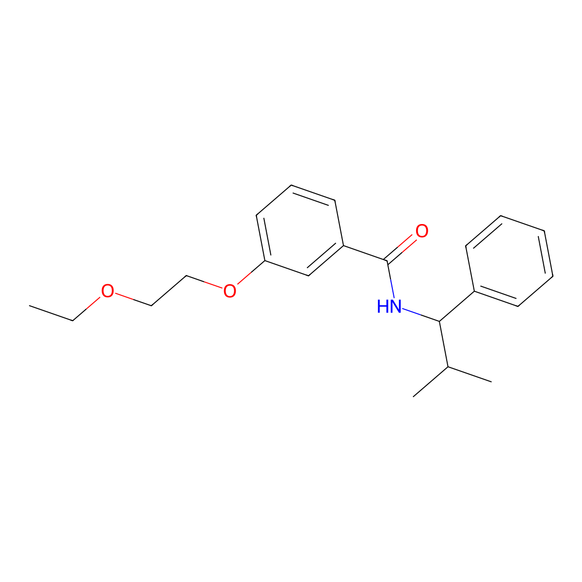3-(2-ethoxyethoxy)-N-(2-methyl-1-phenylpropyl)benzamide molecular structure, CAS 835896-67-8