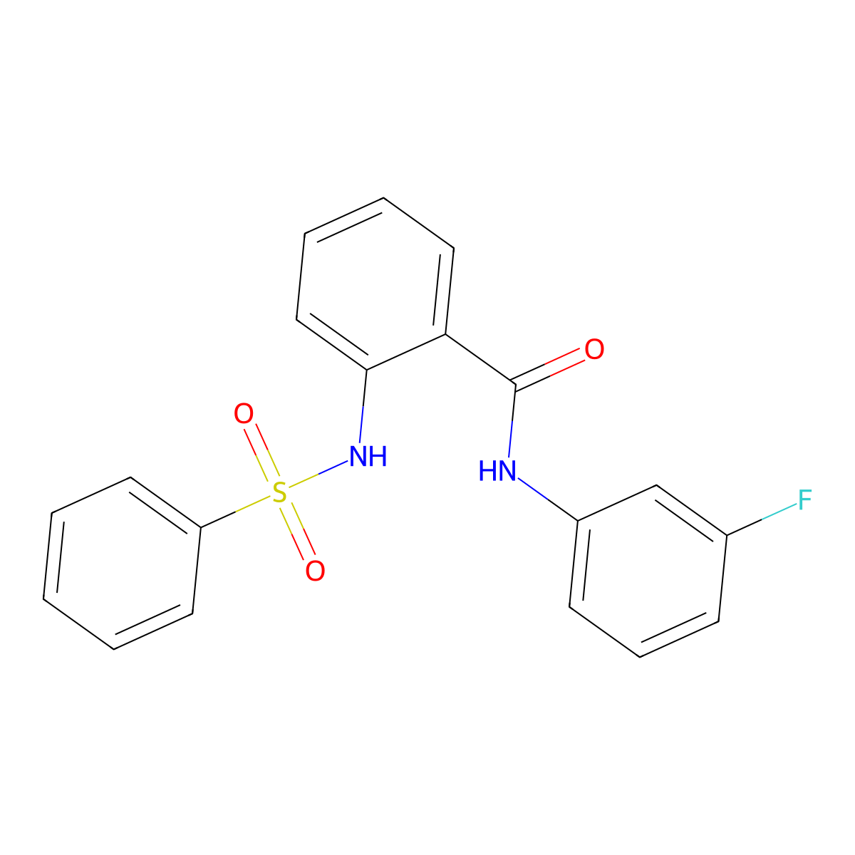2-(benzenesulfonamido)-N-(3-fluorophenyl)benzamide molecular structure, CAS 835896-68-9
