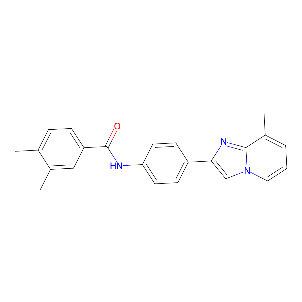 3,4-Dimethyl-N-(4-{8-methylimidazo[1,2-A]pyridin-2-YL}phenyl)benzamide molecular structure, CAS 835897-44-4