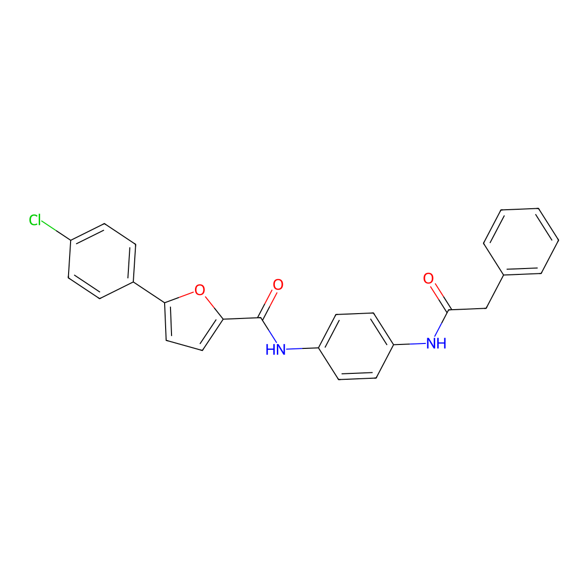 5-(4-chlorophenyl)-N-[4-[(2-phenylacetyl)amino]phenyl]furan-2-carboxamide molecular structure, CAS 835897-90-0