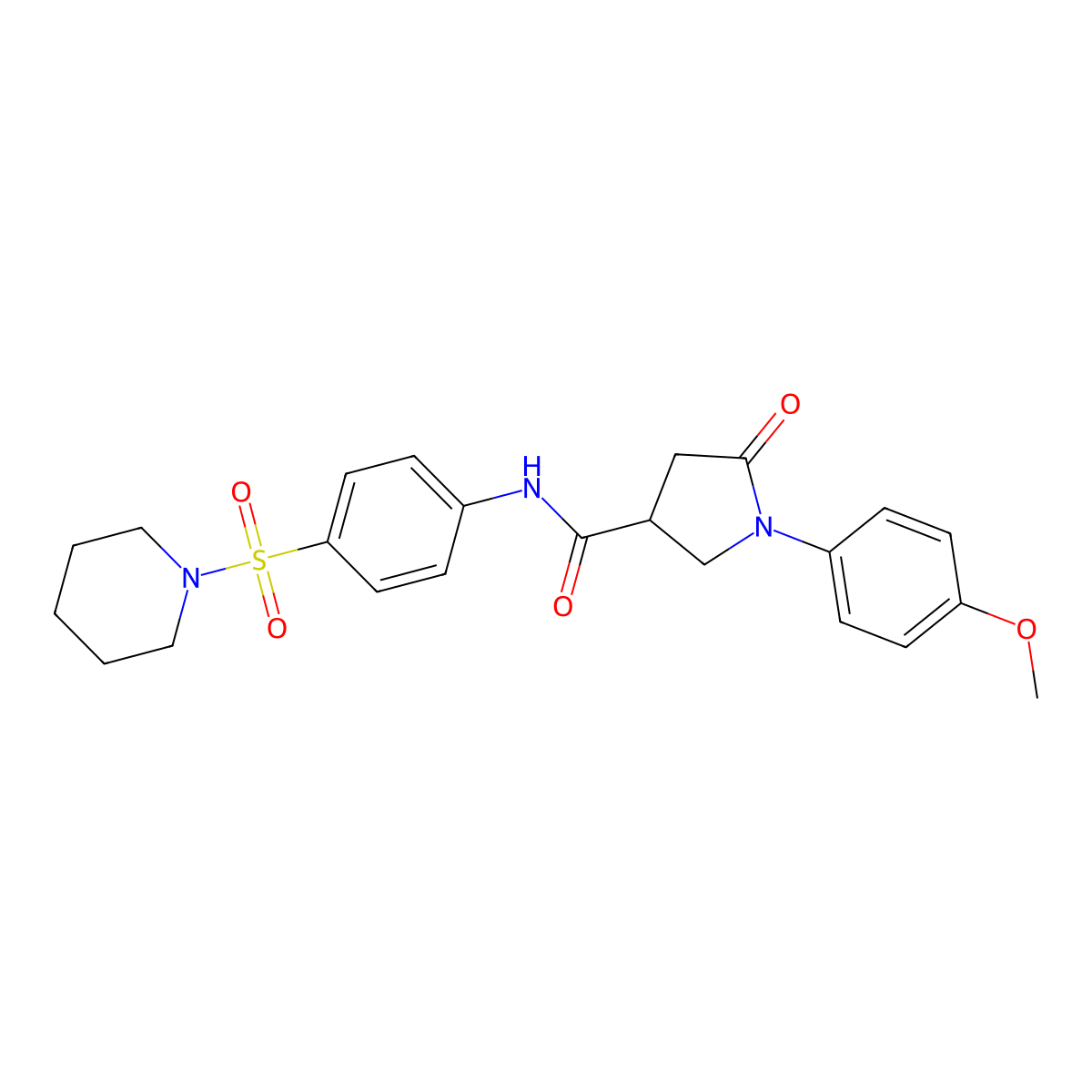 1-(4-methoxyphenyl)-5-oxo-N-(4-piperidin-1-ylsulfonylphenyl)pyrrolidine-3-carboxamide molecular structure, CAS 835897-97-7