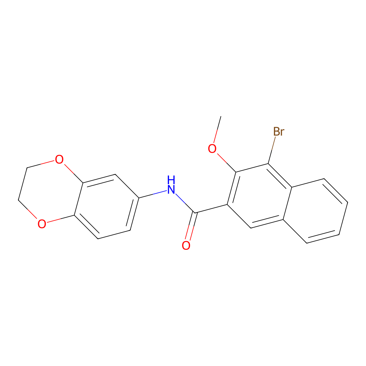 4-bromo-N-(2,3-dihydro-1,4-benzodioxin-6-yl)-3-methoxynaphthalene-2-carboxamide molecular structure, CAS 835898-11-8