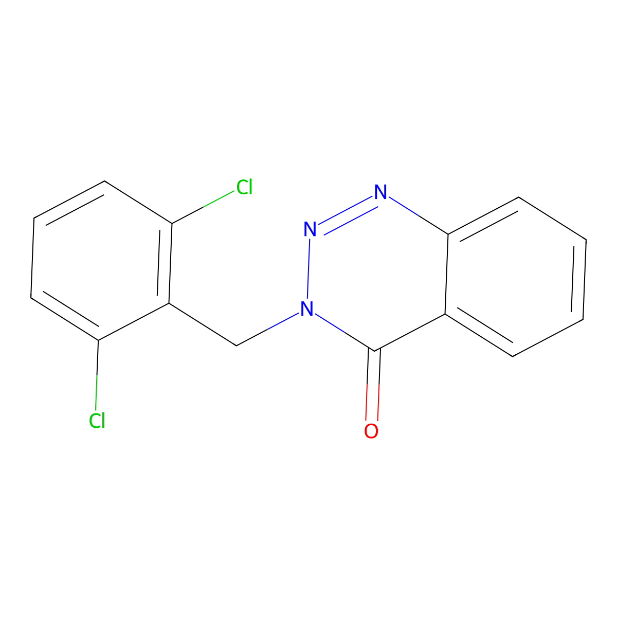 3-[(2,6-Dichlorophenyl)methyl]-1,2,3-benzotriazin-4-one molecular structure, CAS 835898-38-9