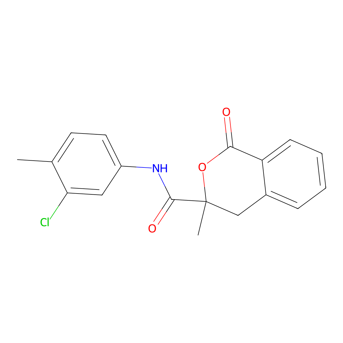 N-(3-chloro-4-methylphenyl)-3-methyl-1-oxo-4H-isochromene-3-carboxamide molecular structure, CAS 835898-45-8